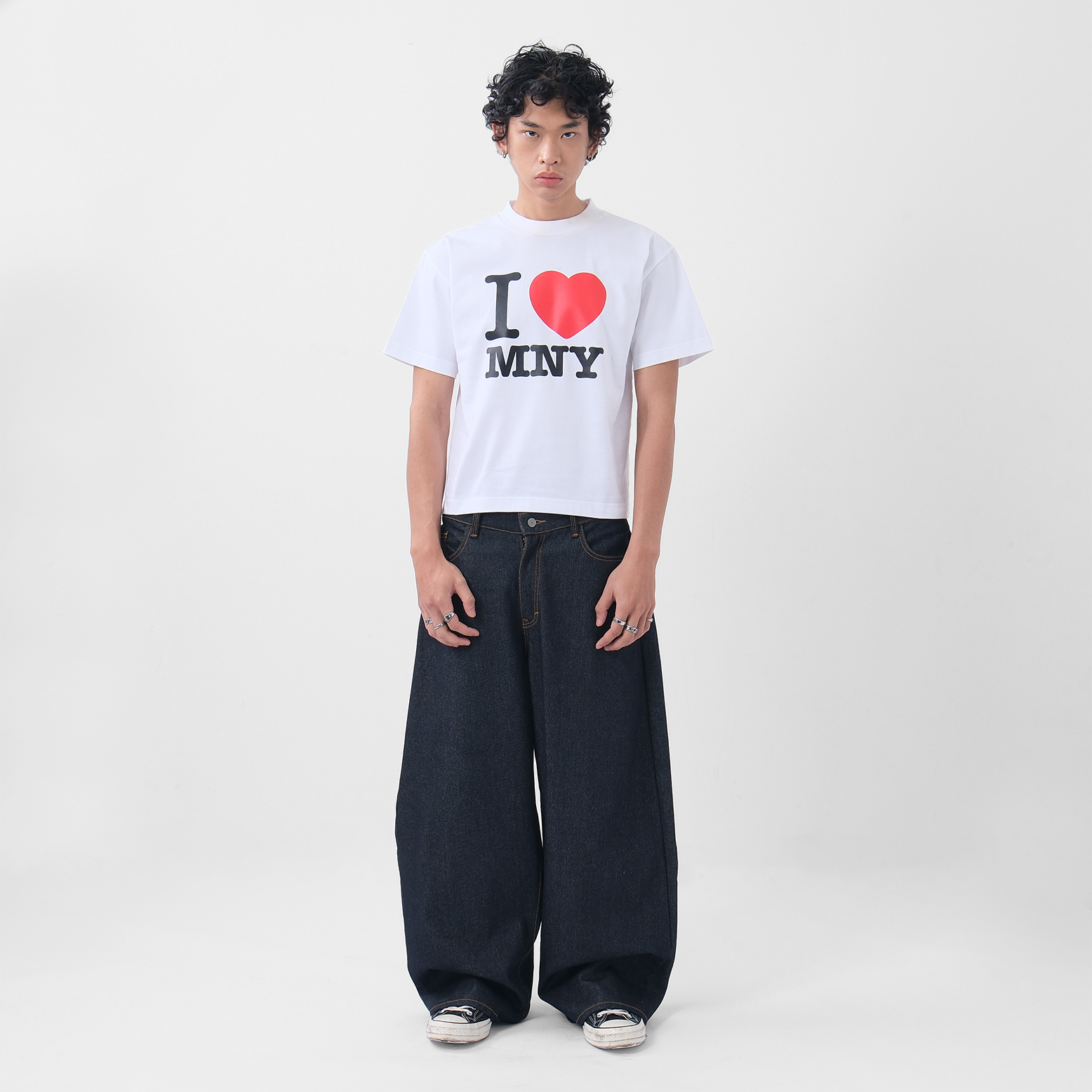  I Love Money Fitted  T-Shirt White
