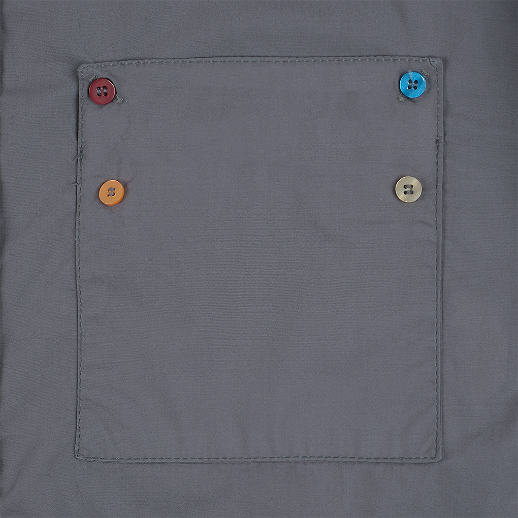 Colorful Button Oversized Shirt Grey