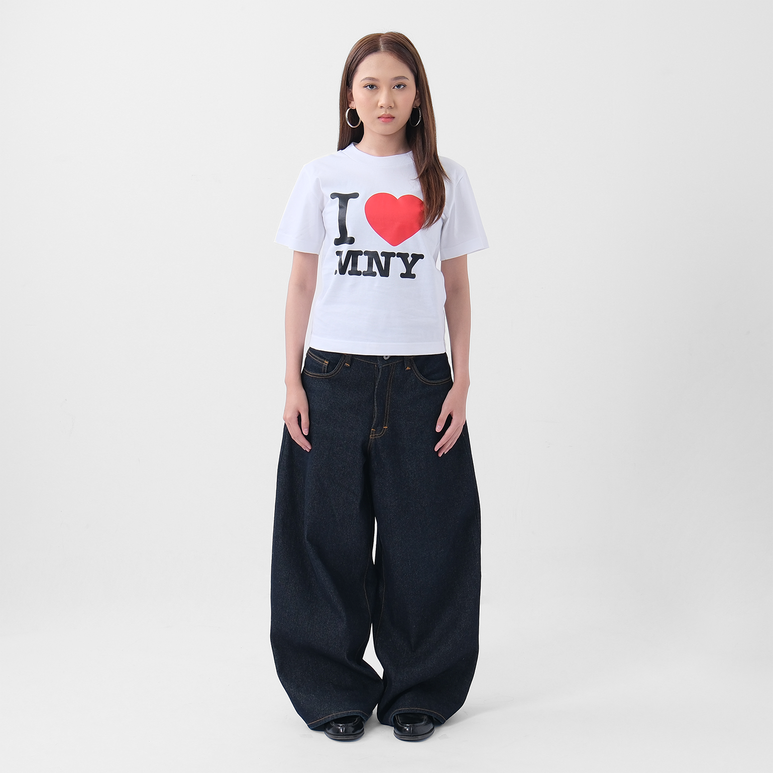  I Love Money Fitted  T-Shirt White
