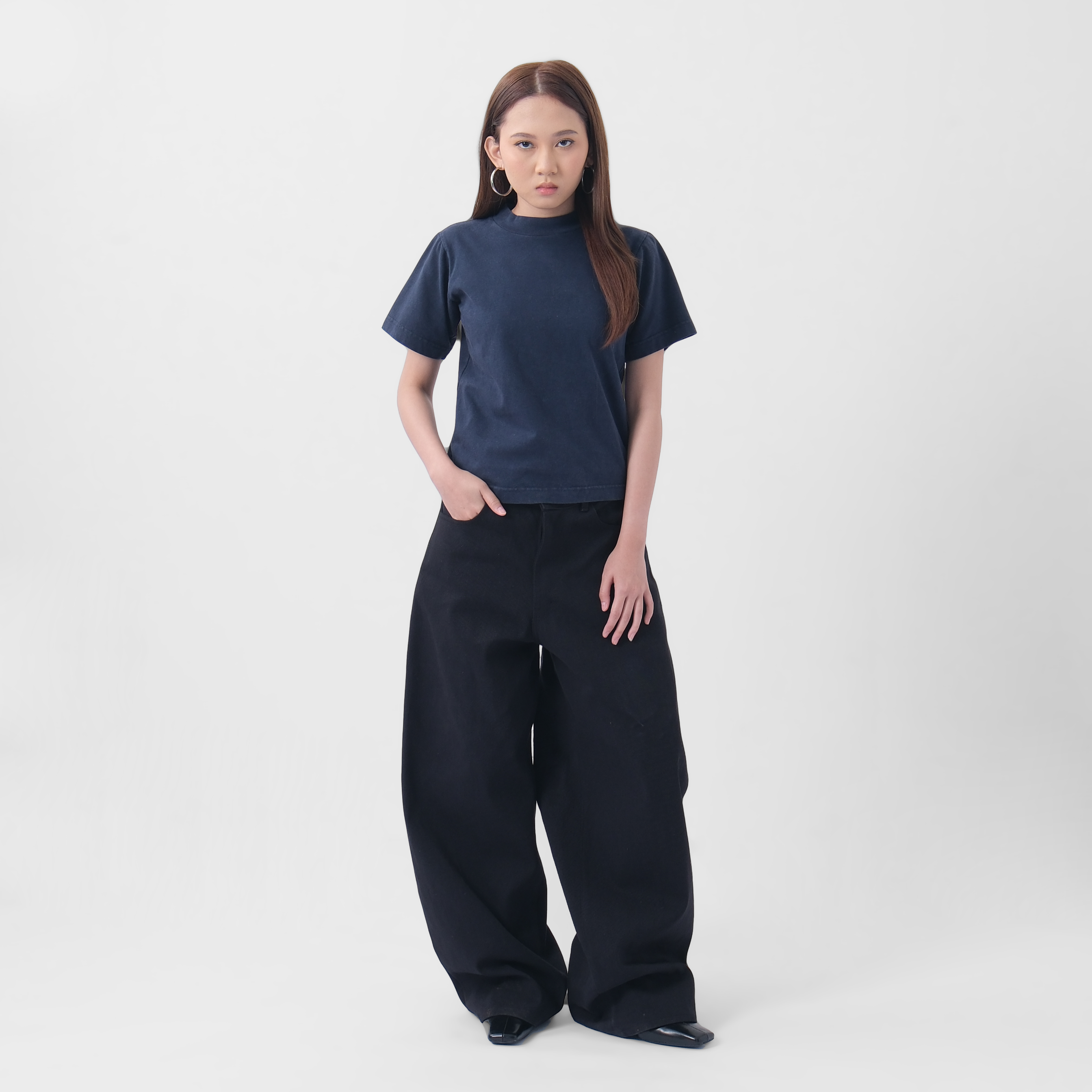 Fitted Tee Washed Navy