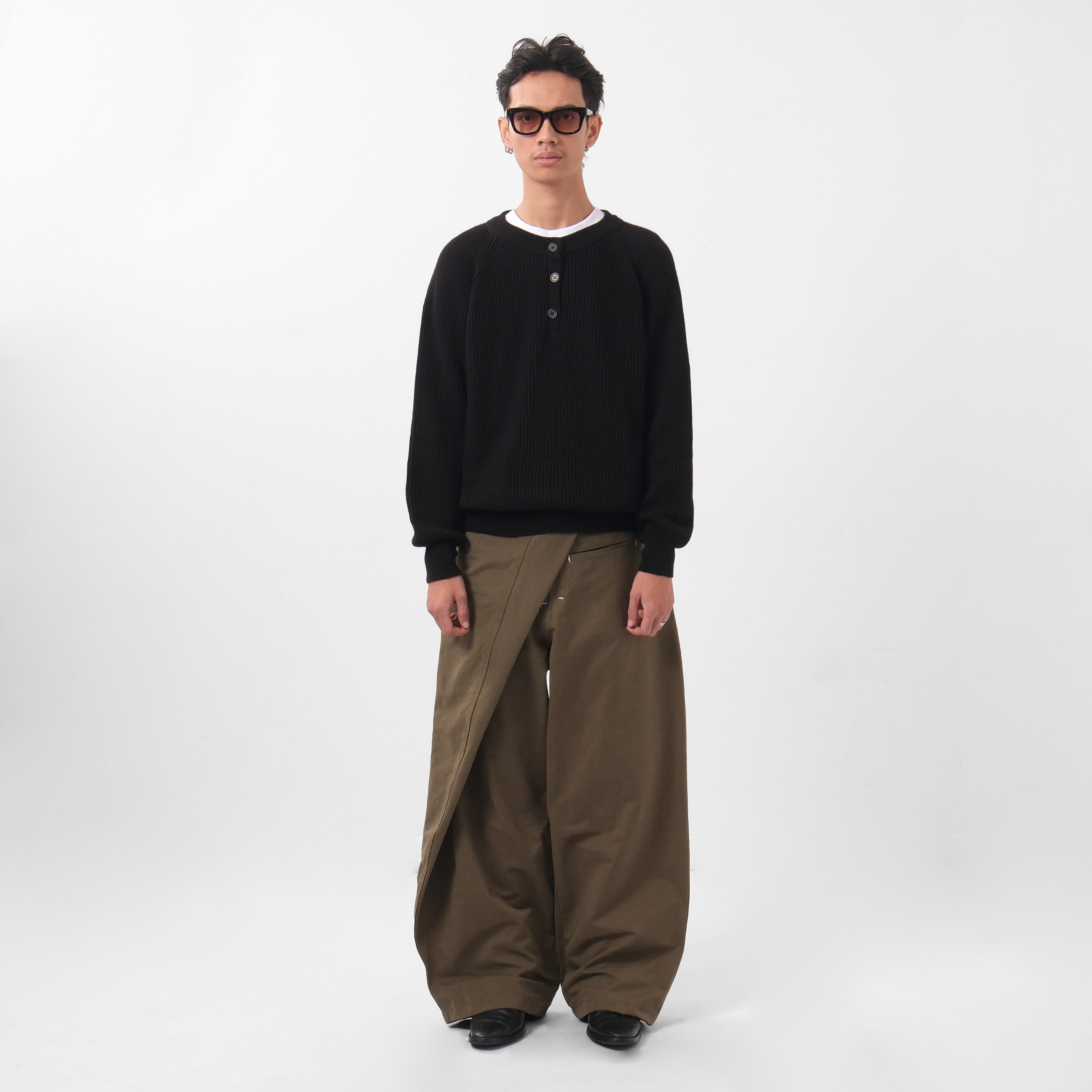 Henley Knit Black