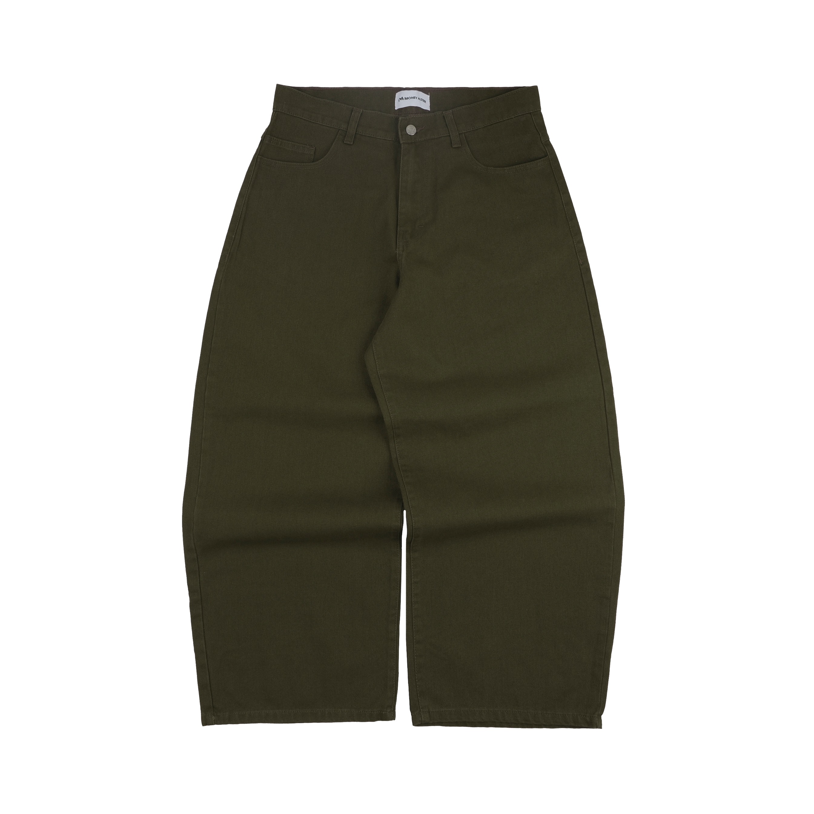 'Forma' Wide Denim Pants Washed Olive