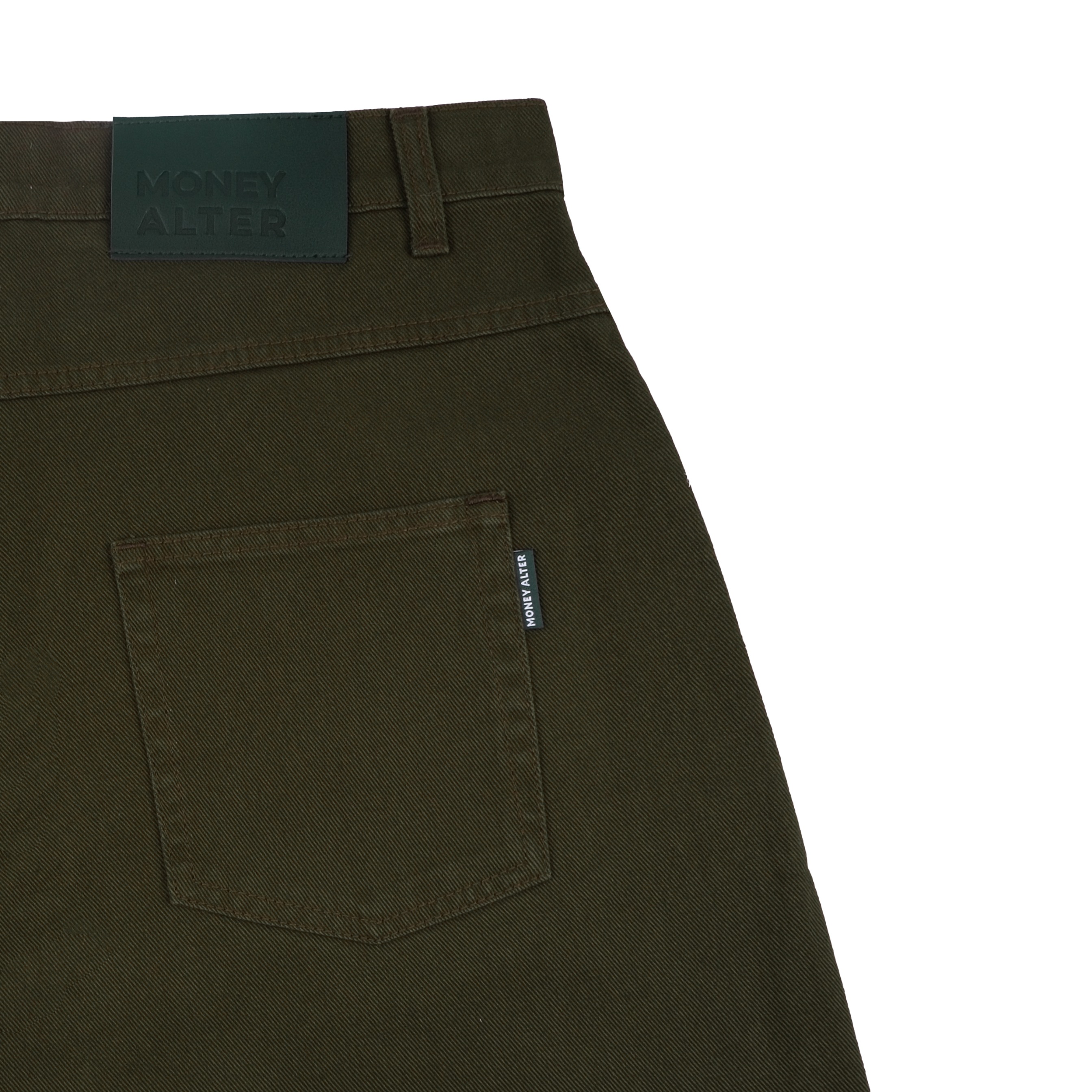 'Forma' Wide Denim Pants Washed Olive
