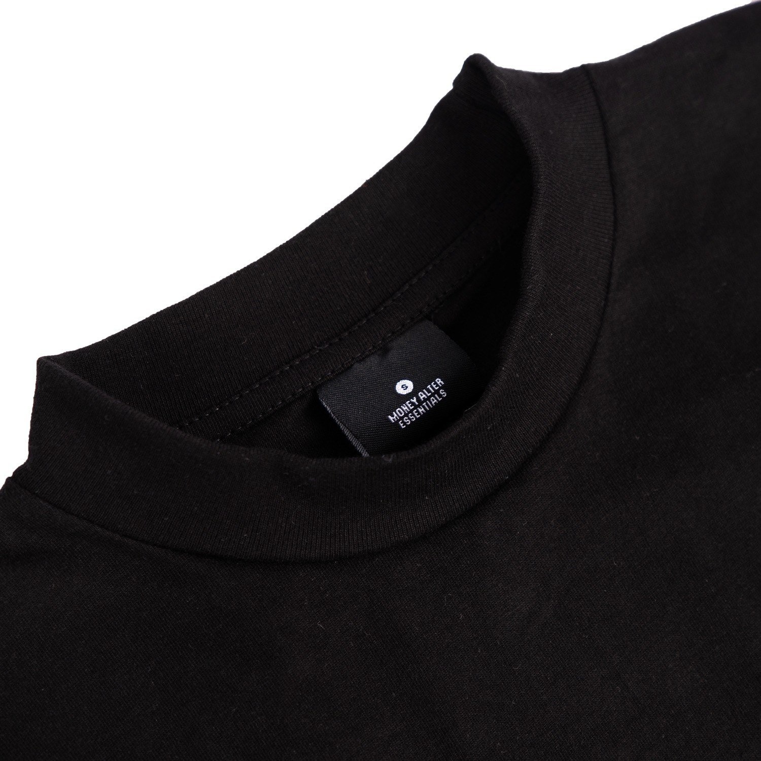 Crop Boxy Long Sleeve Tee - Black