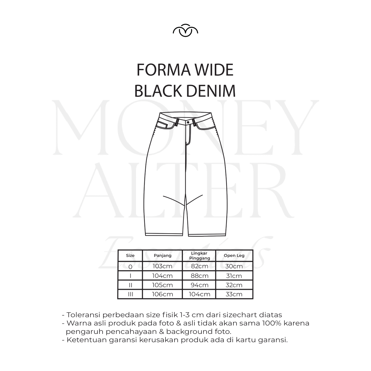 'Forma' Wide Black Denim Pants