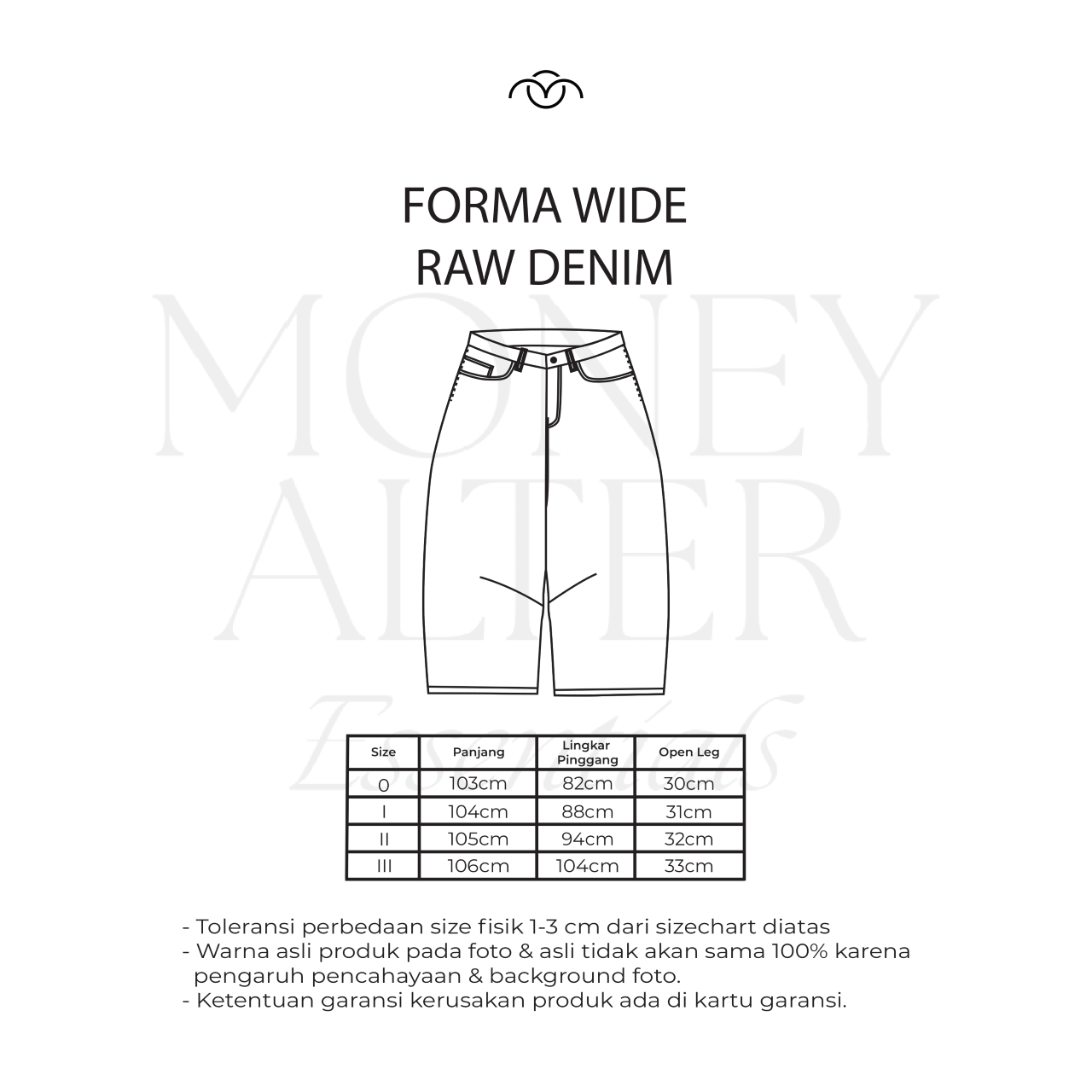 ‘Forma’ Wide Raw Denim Pants