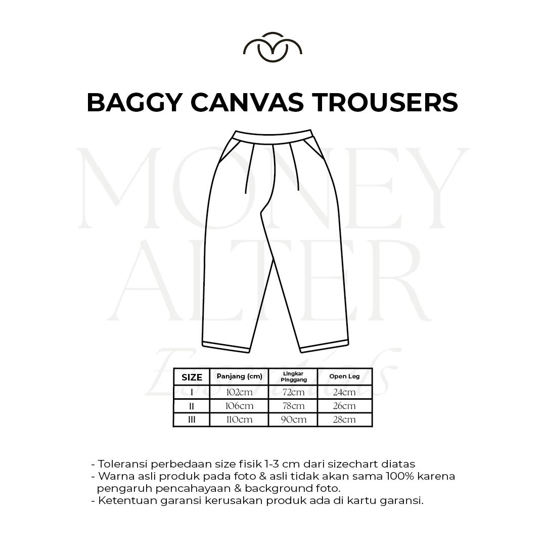 Baggy Canvas Trousers - Grey 