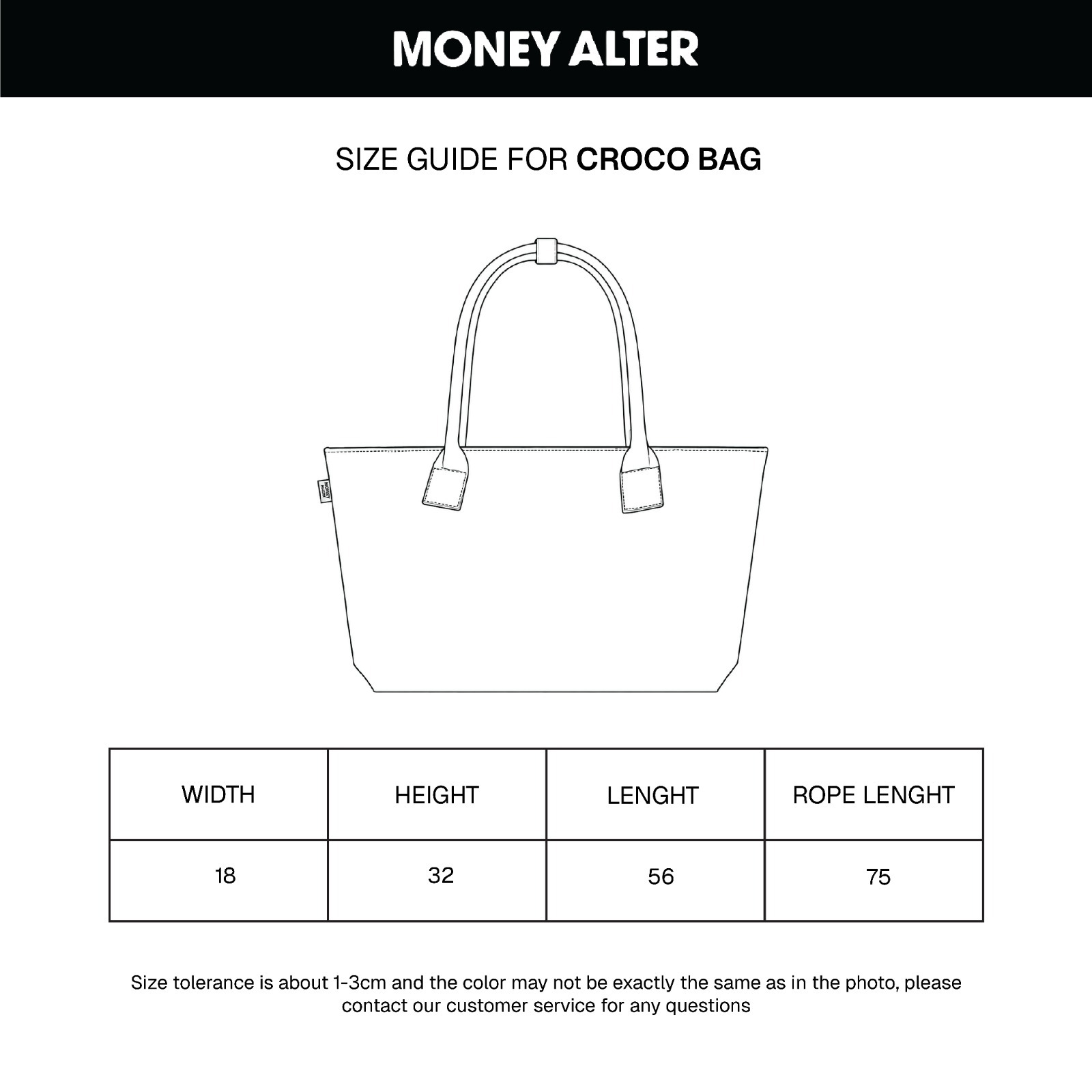 Croco Leather Totebag Black
