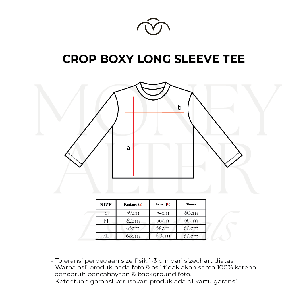 Crop Boxy Long Sleeve Tee - White
