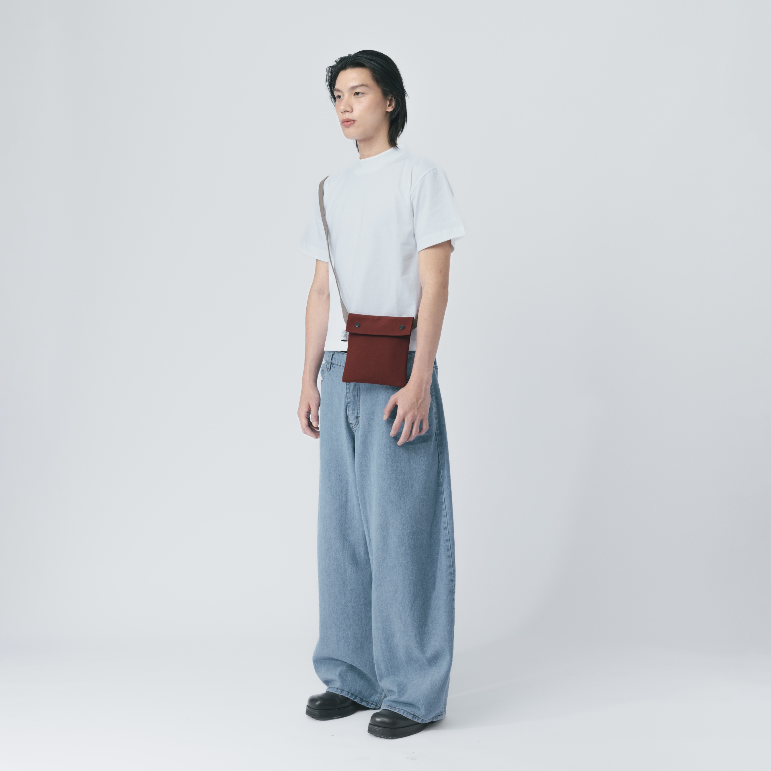 Two Tone Mini Bag Maroon Taupe