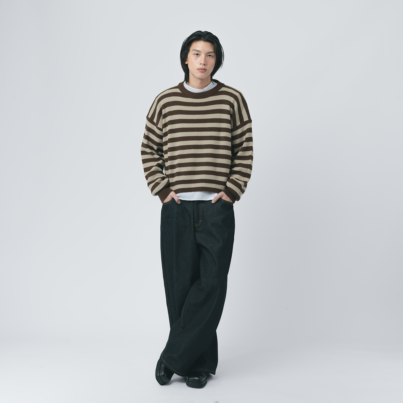 Bloom Stripes Knitwear Choco Cream