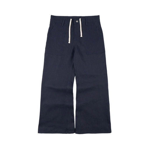Image of Wide Flared Fatigue Pants - Deep Blue