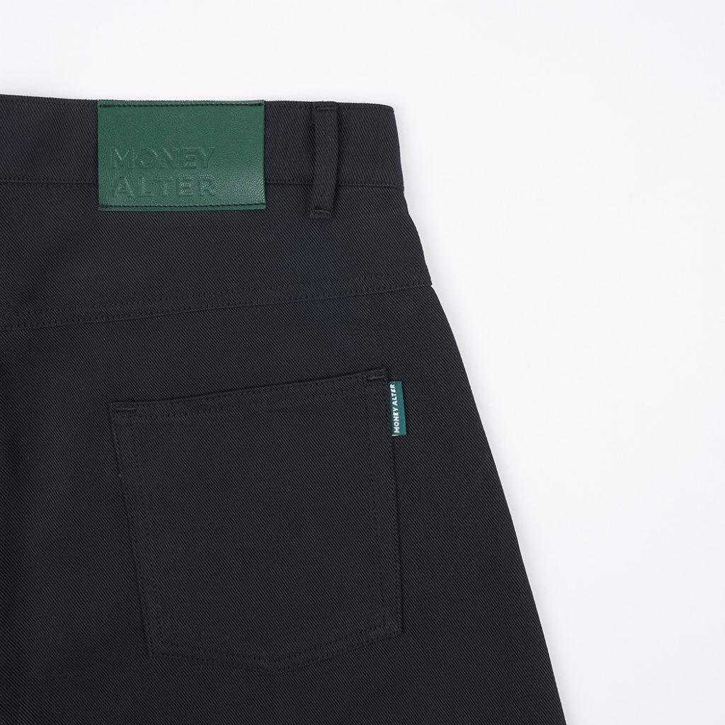 'Forma' Wide Black Denim Pants