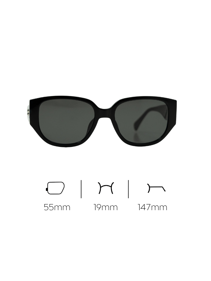 ANKARA Eyewear - NYVOR Black Lens with Black Acetate Square Sunglasses