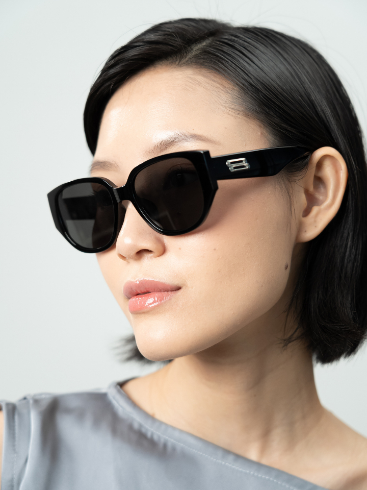 ANKARA Eyewear - NYVOR Black Lens with Black Acetate Square Sunglasses