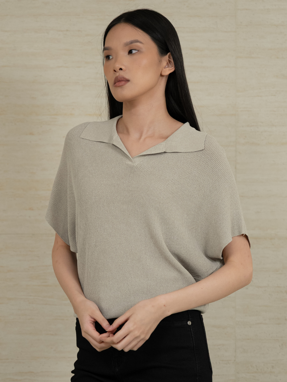 ANKARA - Polo Knit Top