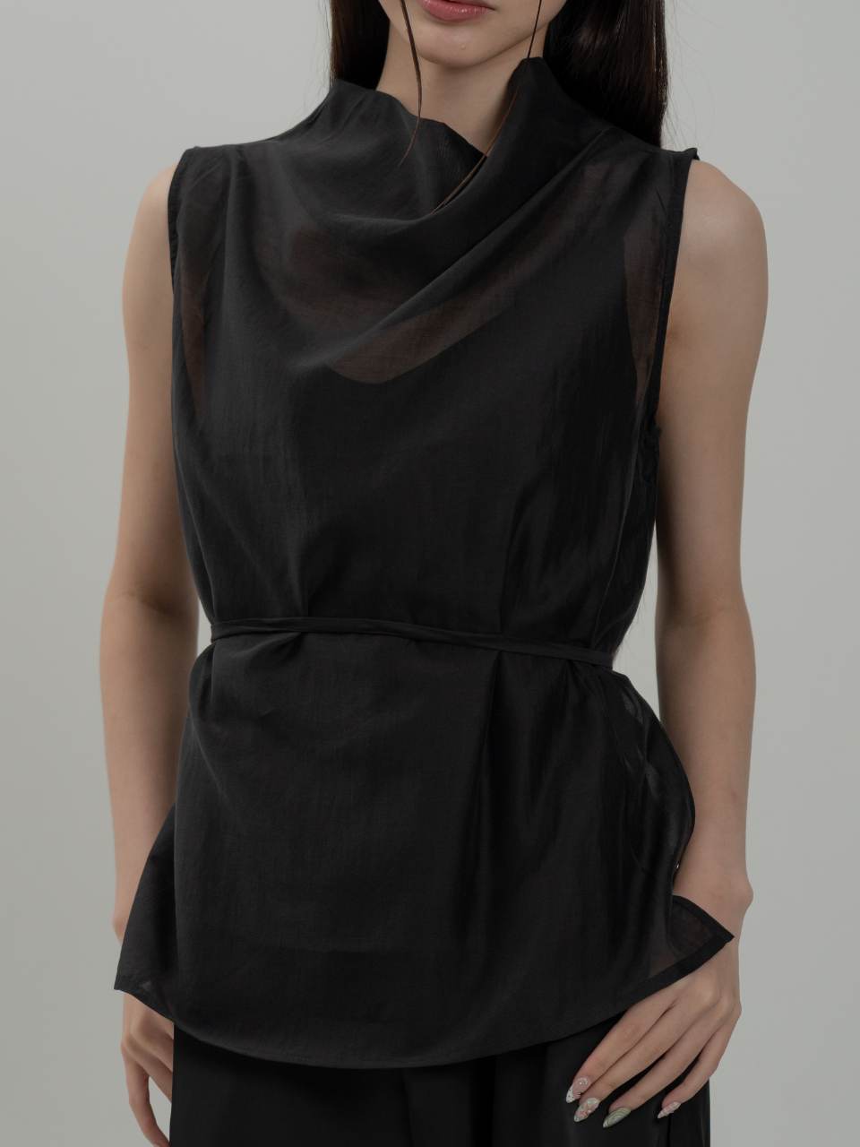 ANKARA - Sheer See Through Tied Top