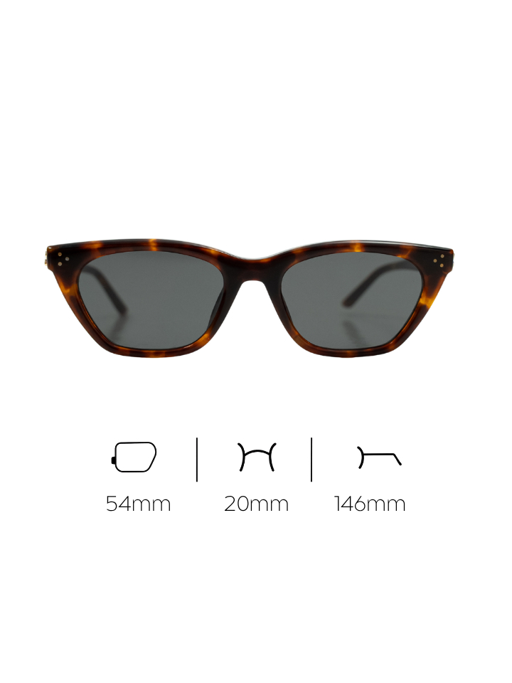 ANKARA Eyewear - AMORA Black Lens with Orange Tortoise Square Sunglasses