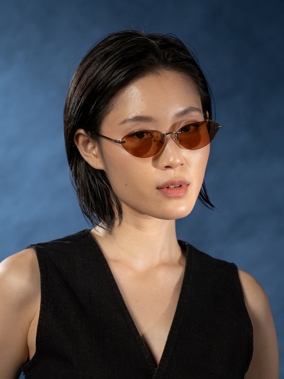 ANKARA Eyewear - HARUN Amber Resin Lens with Tangerine Tortoise Cat-eye Copper Frame Sunglasses