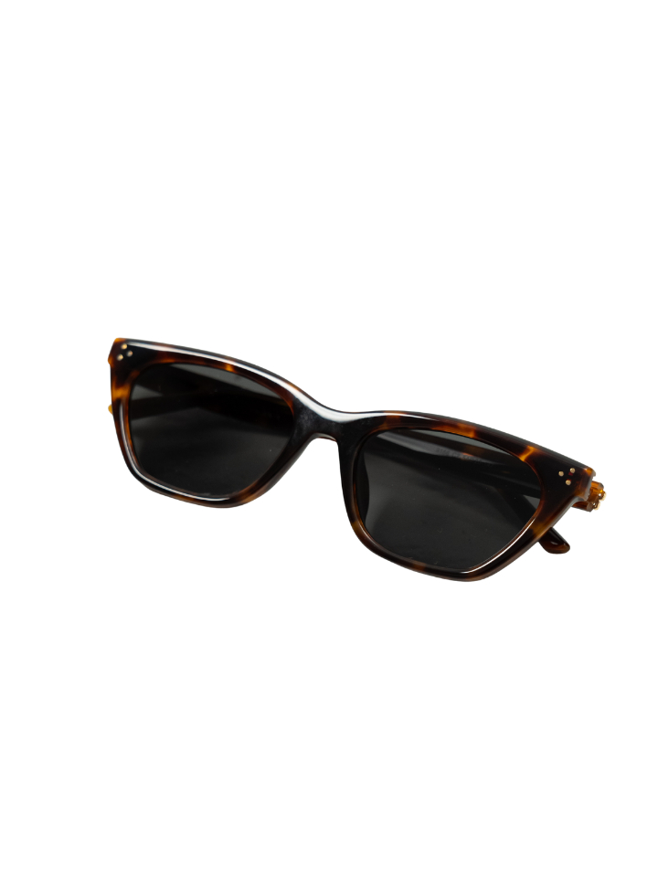 ANKARA Eyewear - AMORA Black Lens with Orange Tortoise Square Sunglasses