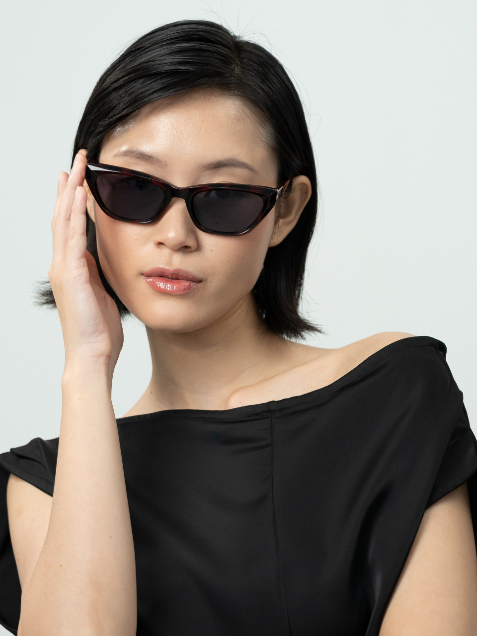 ANKARA Eyewear - RAVEN Slate Grey Lens with Rosewood Acetate Cat-eye Sunglasses