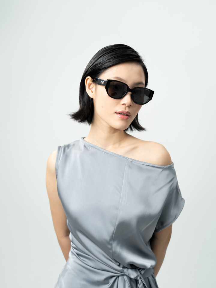 ANKARA Eyewear - NYVOR Black Lens with Black Acetate Square Sunglasses