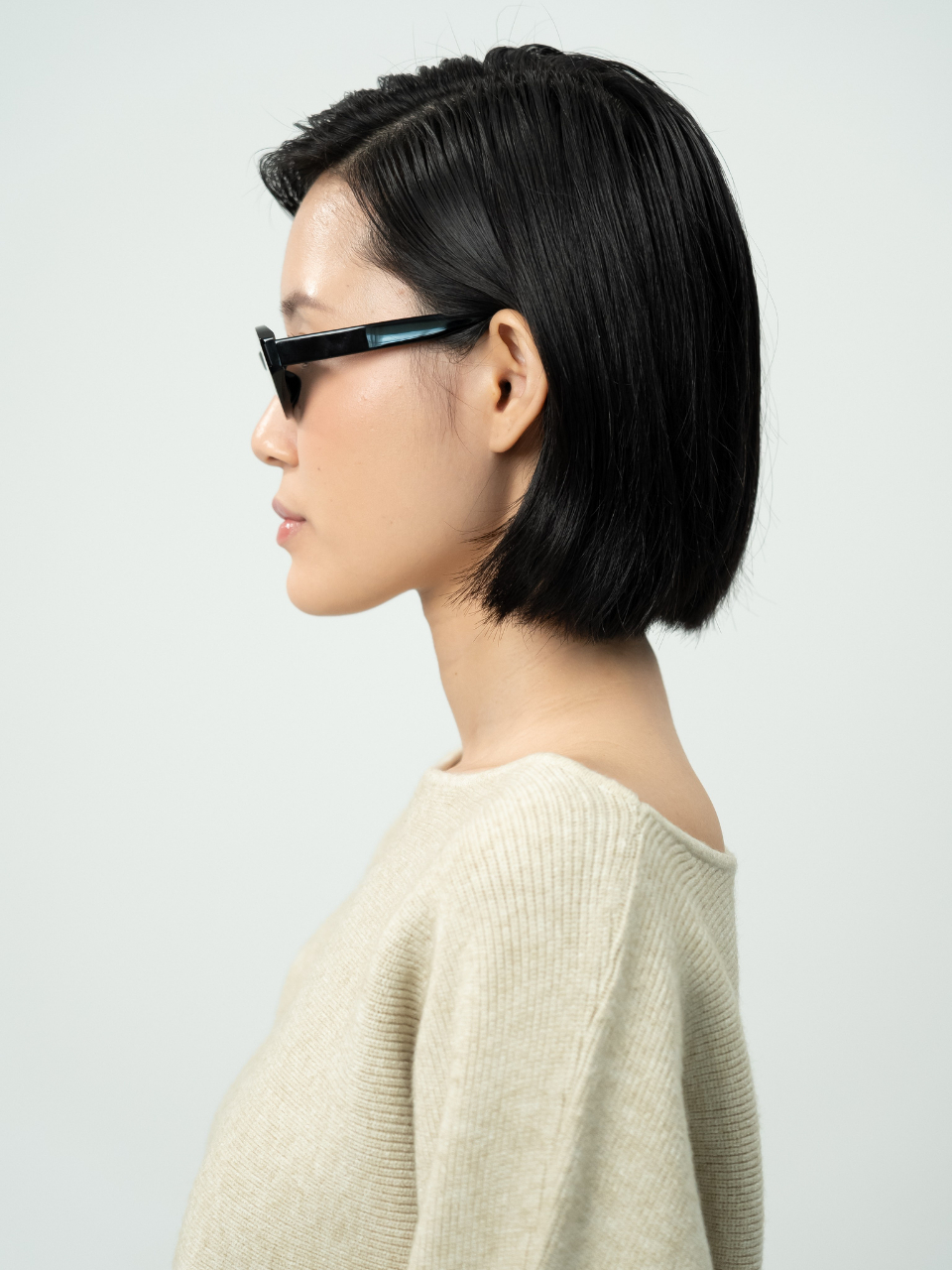 ANKARA Eyewear - NORIN Black Lens with Black Acetate Cat-eye Sunglasses