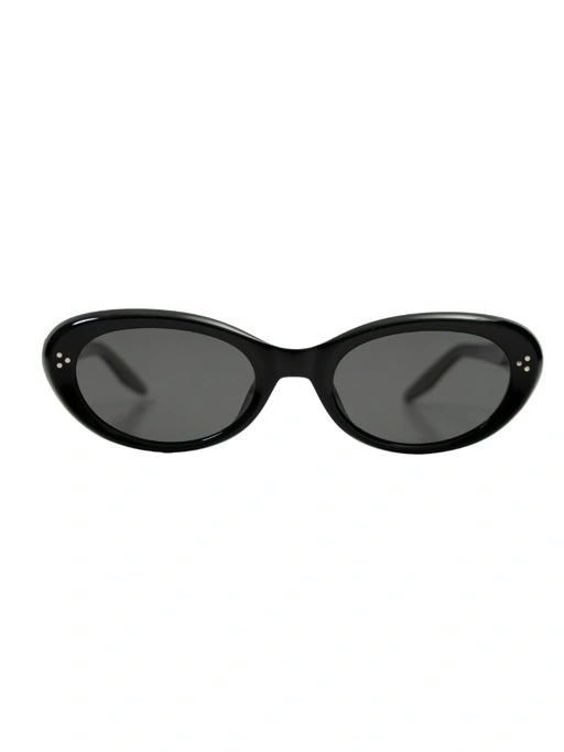 Image of ANKARA Eyewear - JENNI Black Lens with Black Acetate Oval Sunglasses