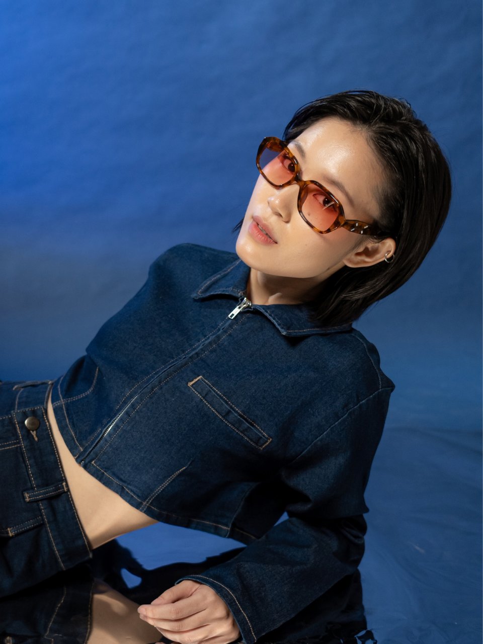 ANKARA Eyewear - YUKIA Peach Rose Lens with Burnt Amber Tortoise Acetate Frame Sunglasses