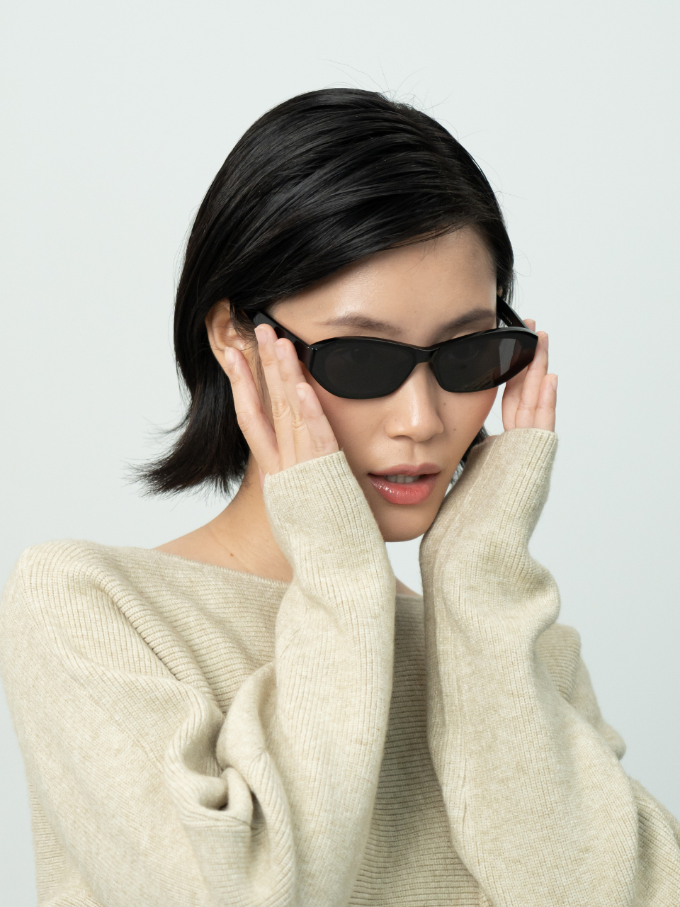 ANKARA Eyewear - NORIN Black Lens with Black Acetate Cat-eye Sunglasses