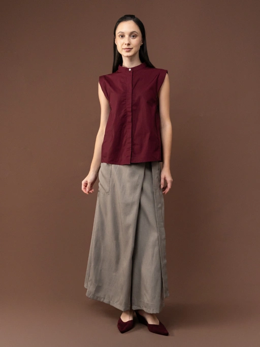 Image of ANKARA- Kin Mandarin Collar Sleeveless Shirt