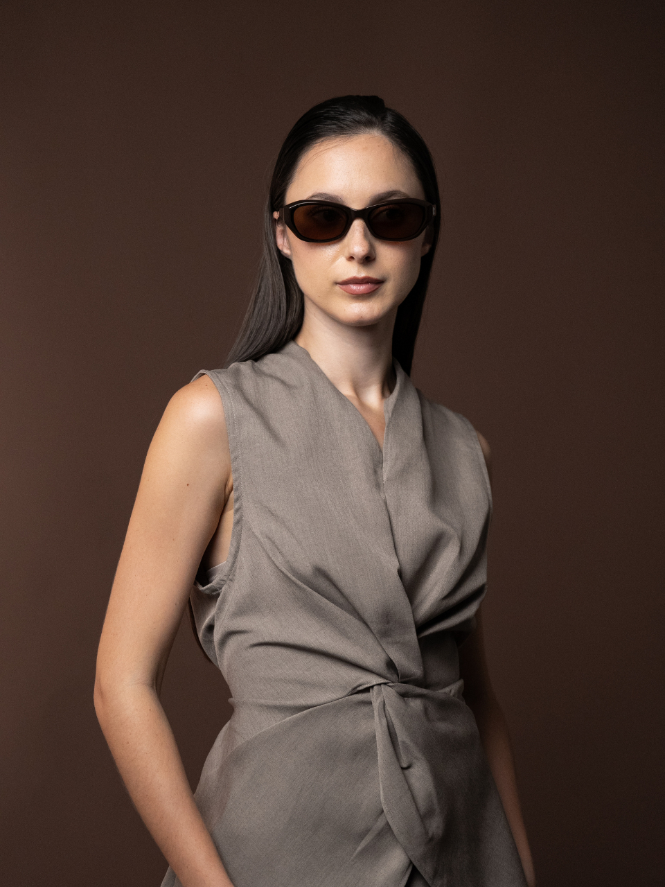 ANKARA Eyewear - HESSI Pecan Espresso Acetate Cat-eye Sunglasses