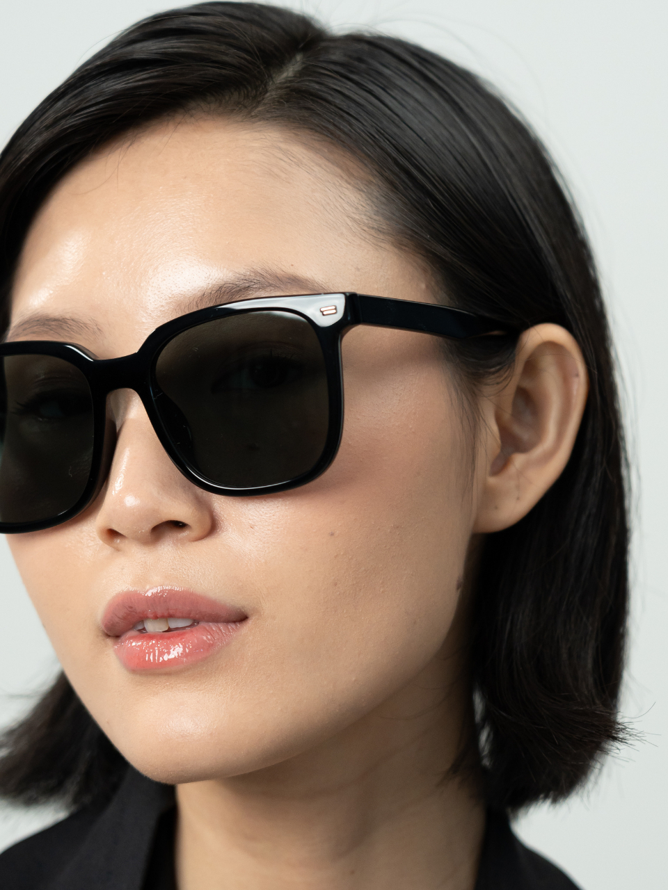 ANKARA Eyewear - ZORIN Moss Green Lens with Black Acetate Square Sunglasses