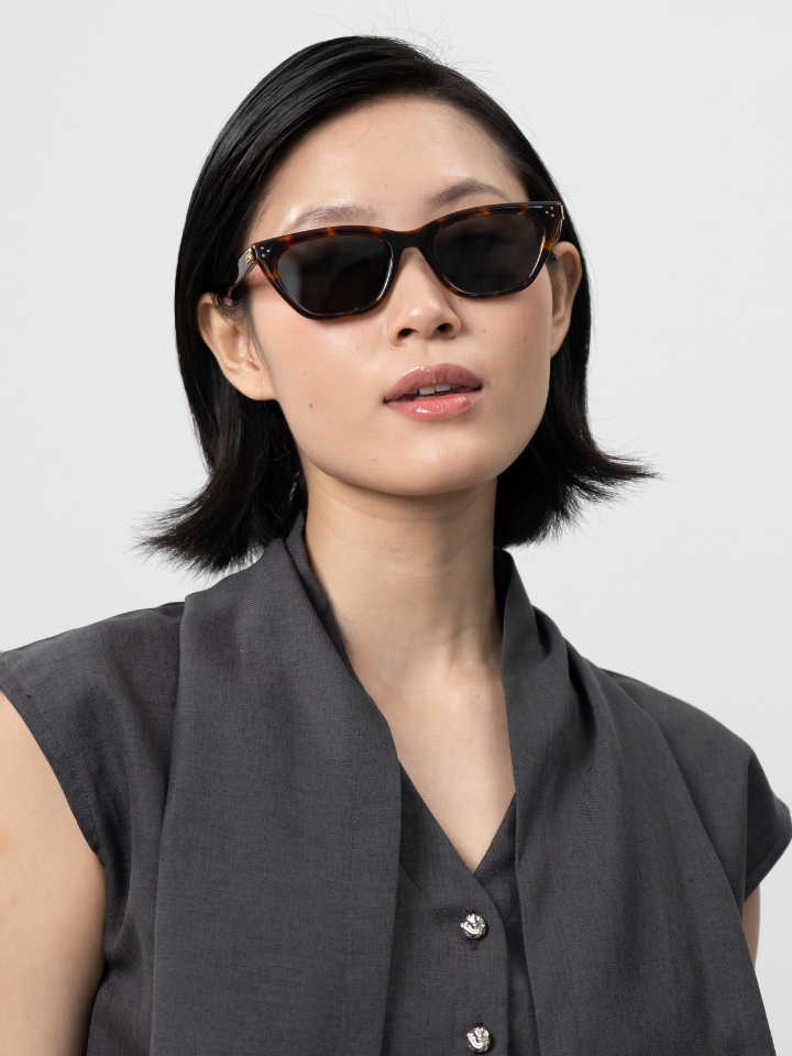 ANKARA Eyewear - AMORA Black Lens with Orange Tortoise Square Sunglasses
