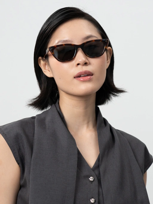 Image of ANKARA Eyewear - AMORA Black Lens with Orange Tortoise Square Sunglasses