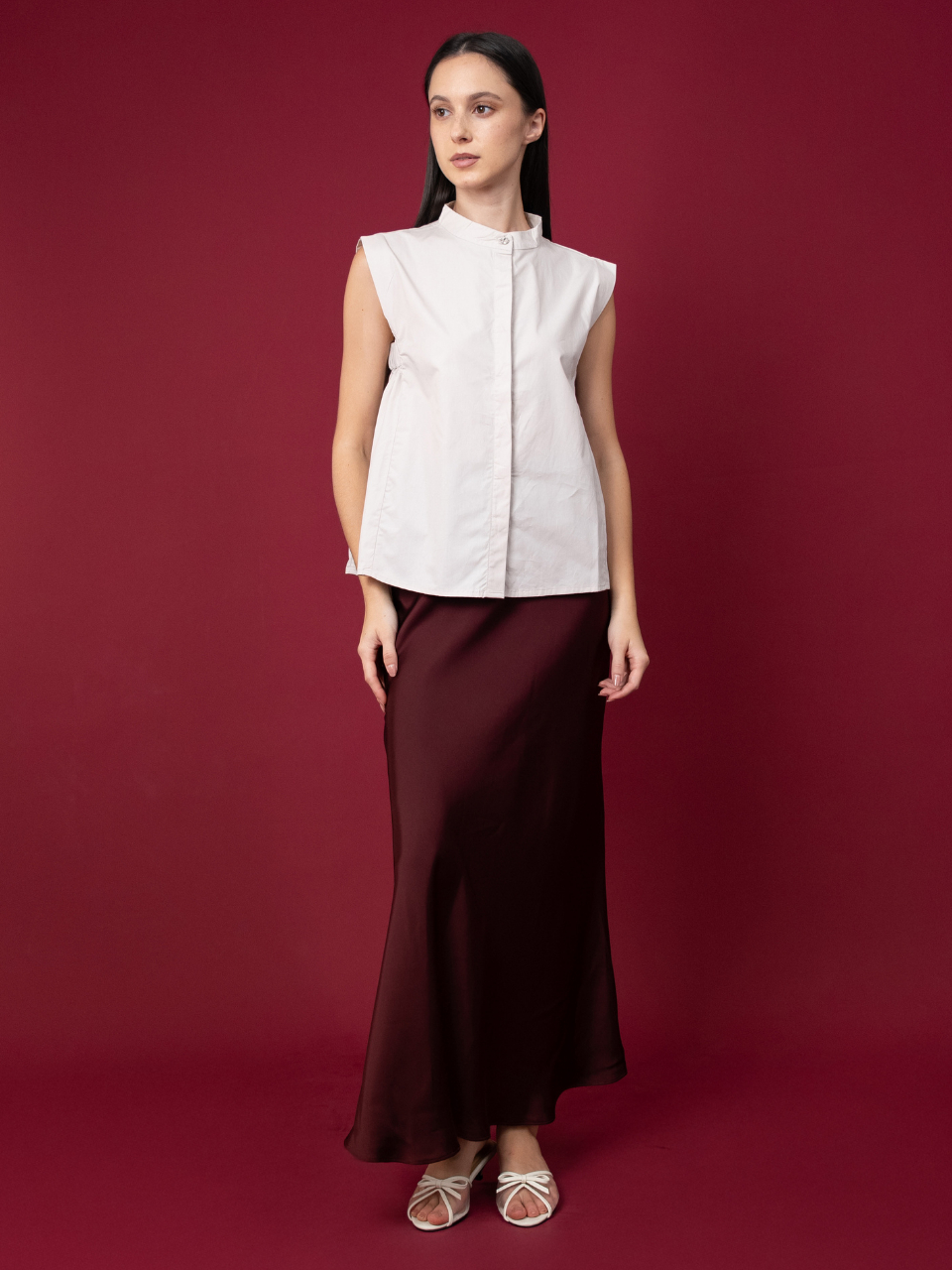 ANKARA- Kin Mandarin Collar Sleeveless Shirt