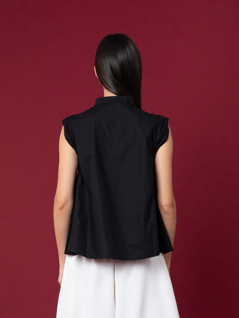 ANKARA- Kin Mandarin Collar Sleeveless Shirt