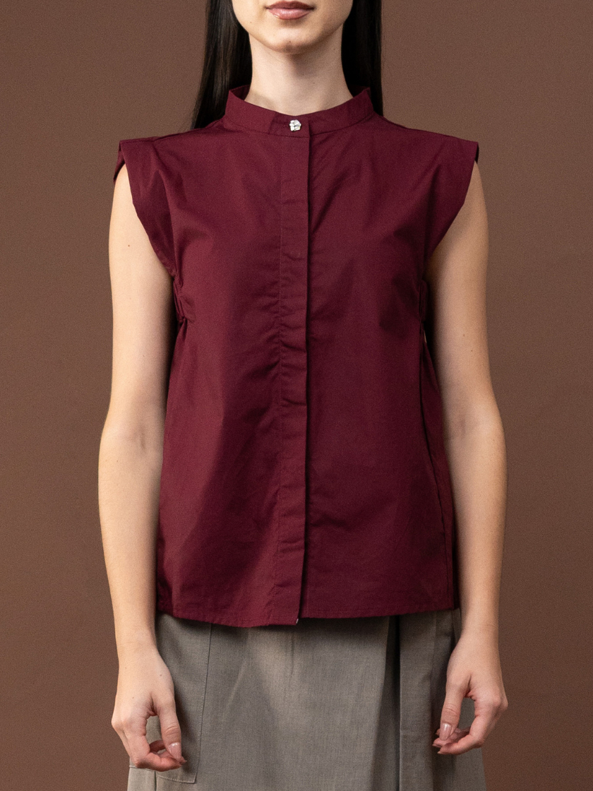 ANKARA- Kin Mandarin Collar Sleeveless Shirt