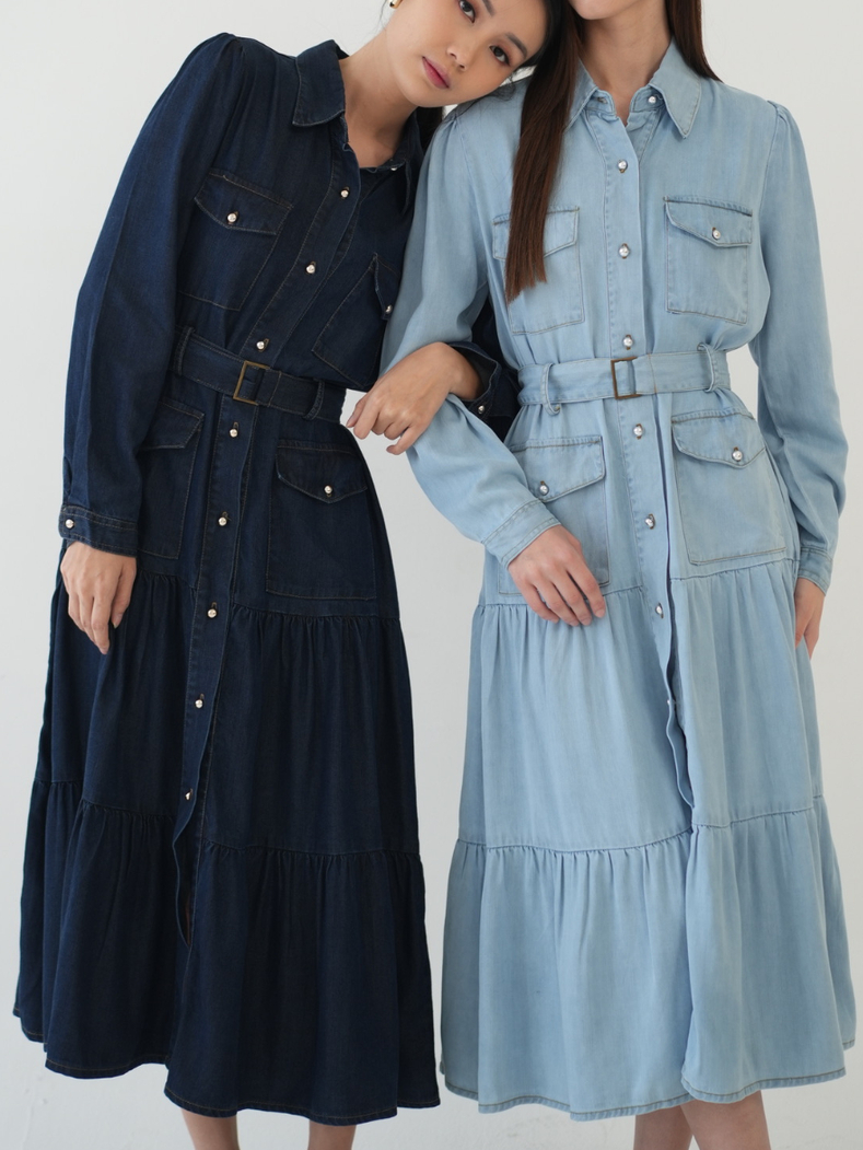 ANKARA - Ravine Denim Dress