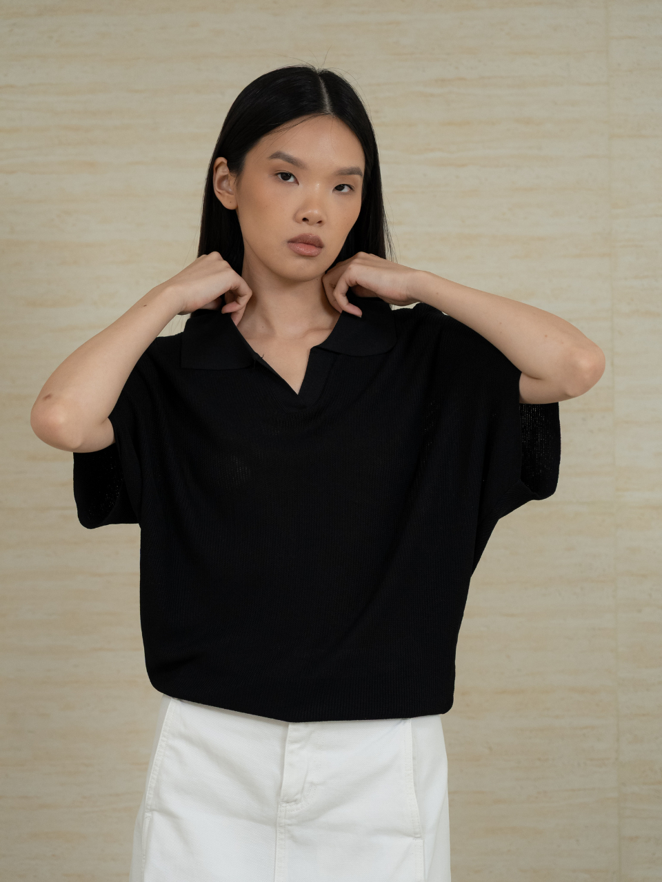 ANKARA - Polo Knit Top
