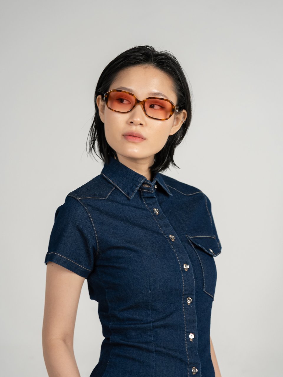 ANKARA Eyewear - YUKIA Peach Rose Lens with Burnt Amber Tortoise Acetate Frame Sunglasses