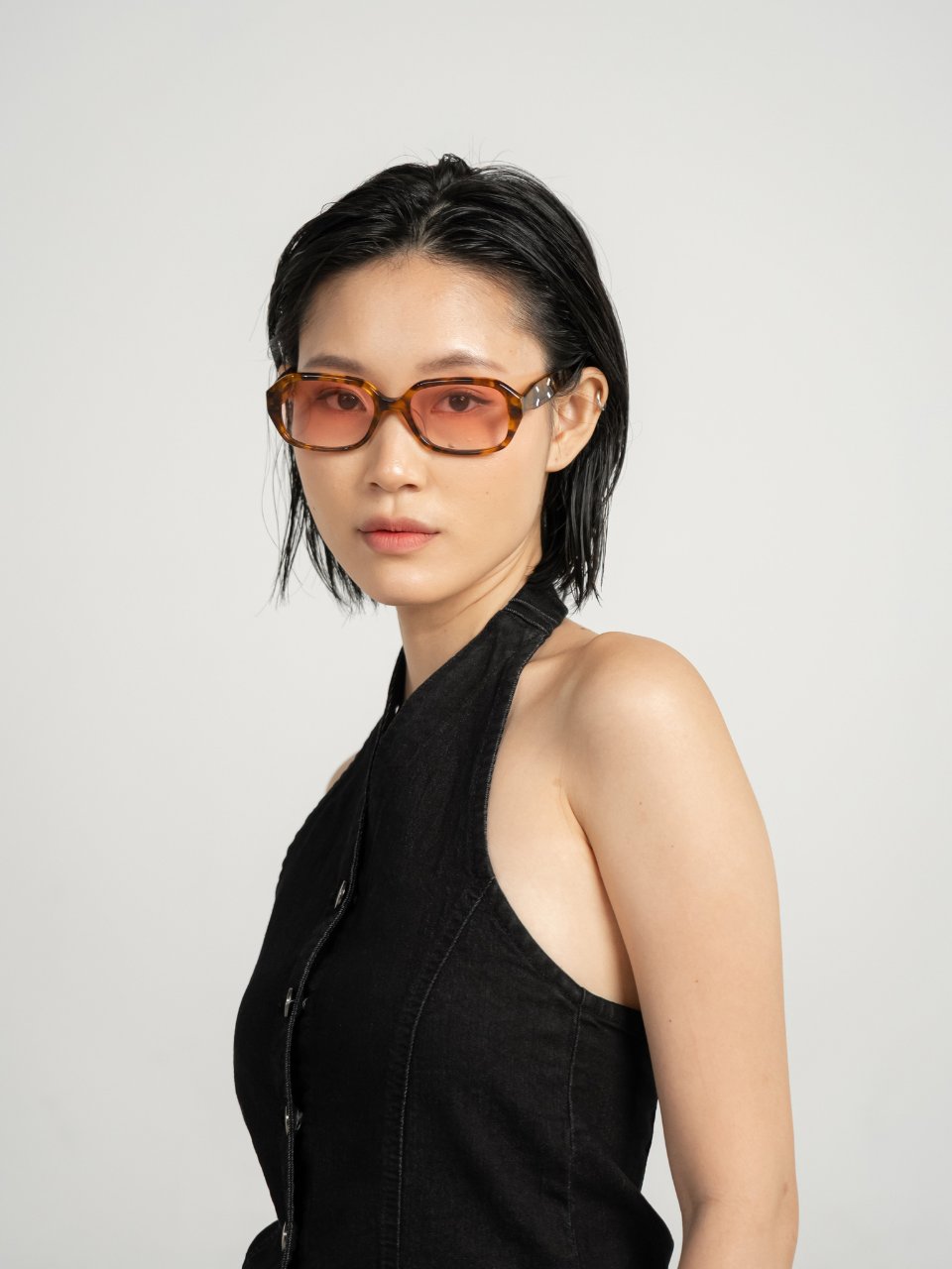 ANKARA Eyewear - YUKIA Peach Rose Lens with Burnt Amber Tortoise Acetate Frame Sunglasses