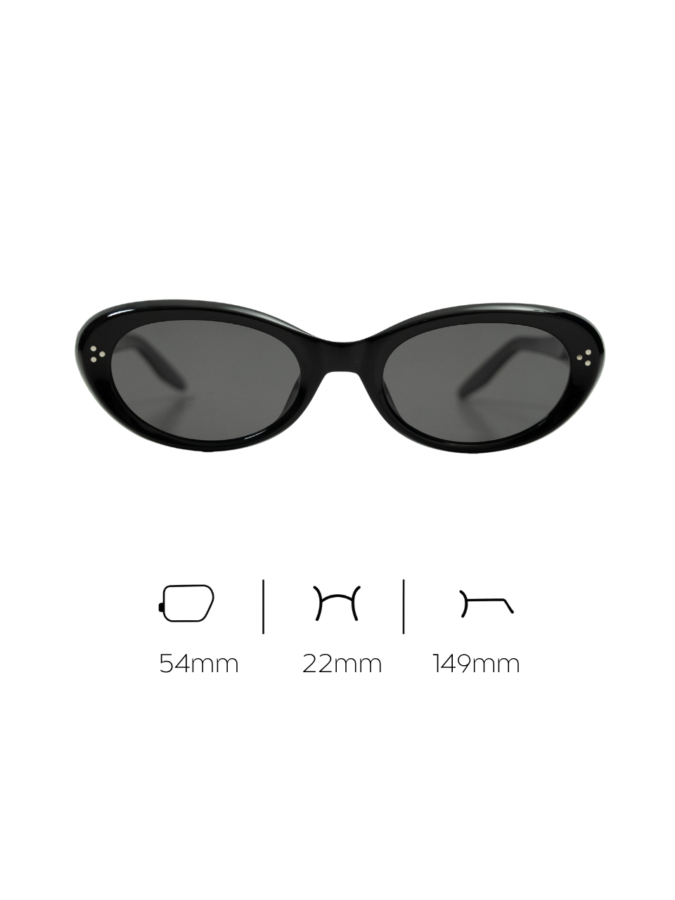 ANKARA Eyewear - JENNI Black Lens with Black Acetate Oval Sunglasses