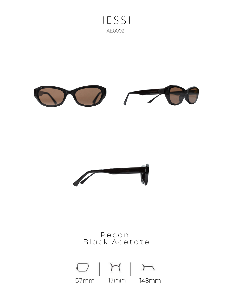ANKARA Eyewear - HESSI Pecan Espresso Acetate Cat-eye Sunglasses