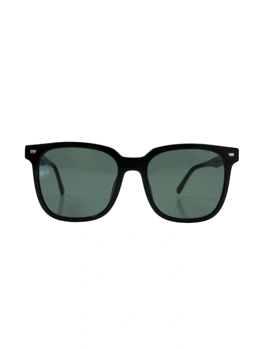 Image of ANKARA Eyewear - ZORIN Moss Green Lens with Black Acetate Square Sunglasses