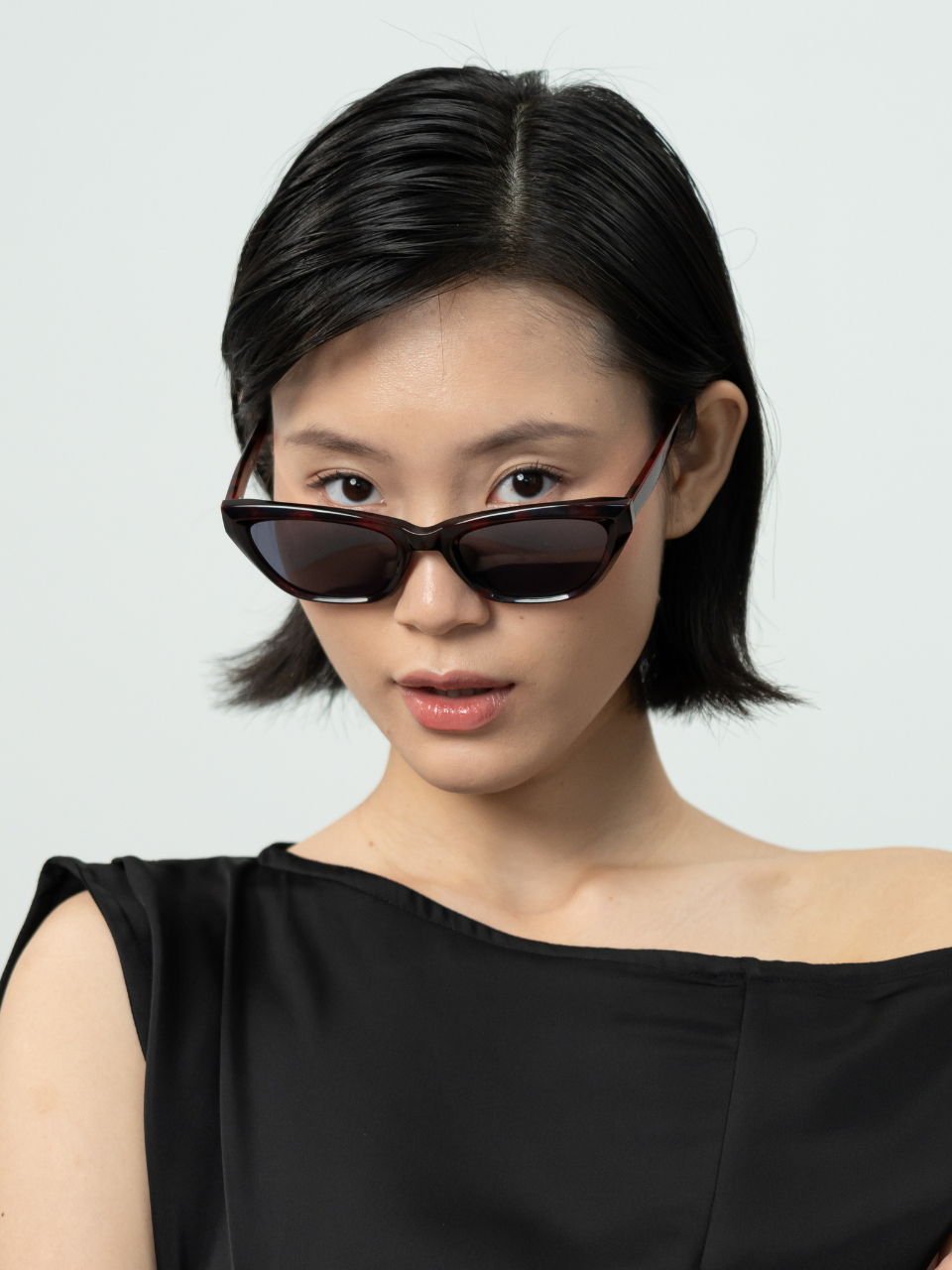 ANKARA Eyewear - RAVEN Slate Grey Lens with Rosewood Acetate Cat-eye Sunglasses