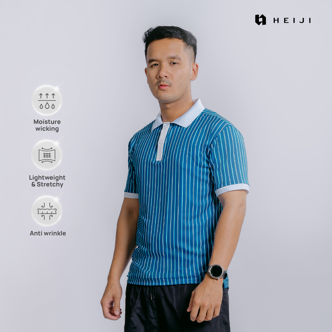 HEIJI - COURT SoftPace Polo Shirt | Kaos polo olahraga tenis padel golf pria | Lightweight, Moisture wicking, Stretchy