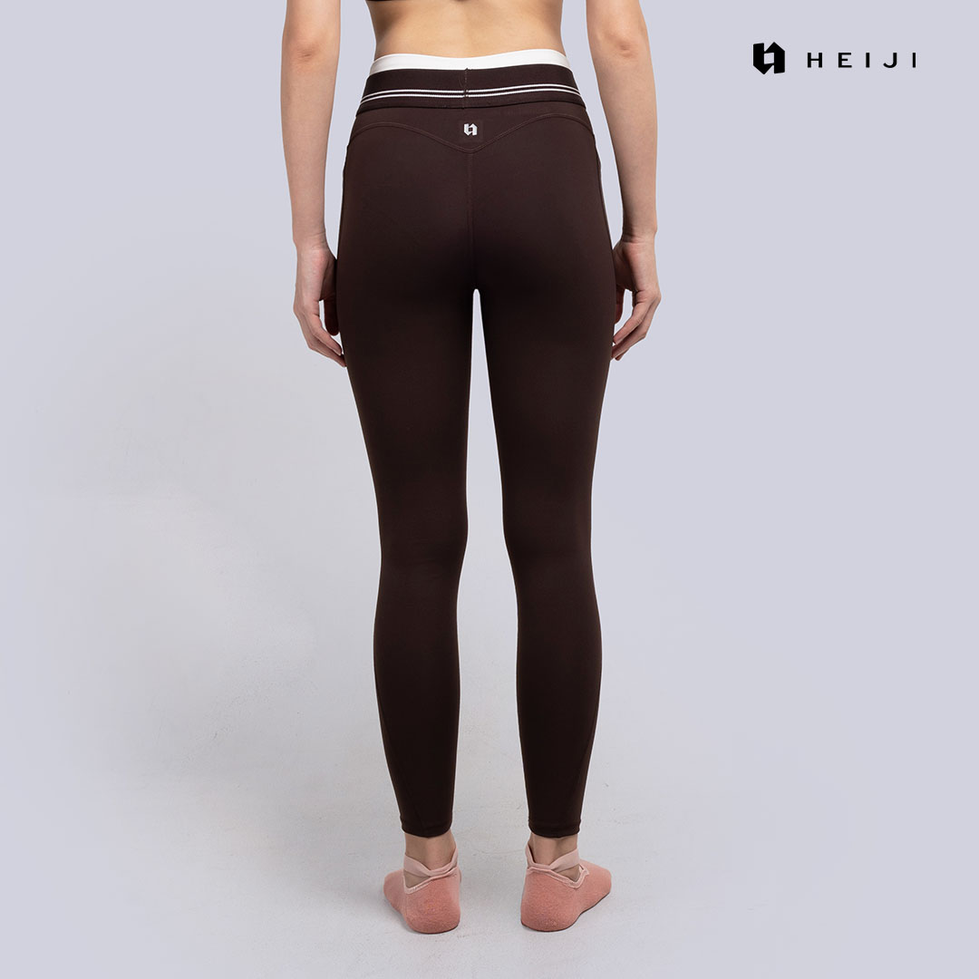 HEIJI - FLOW SoftFit Pocket Leggings | Legging olahraga wanita high compression yoga pilates | High double waistband, Dual side pocket, Sculpting