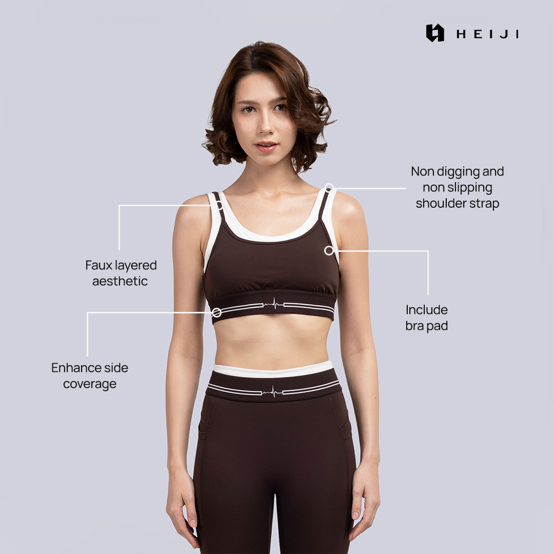 HEIJI - FLOW SoftLayer Bra Top | Sports bra olahraga wanita yoga pilates | Ultra soft, Push up bra, Comfortable shoulder strap, Breathable