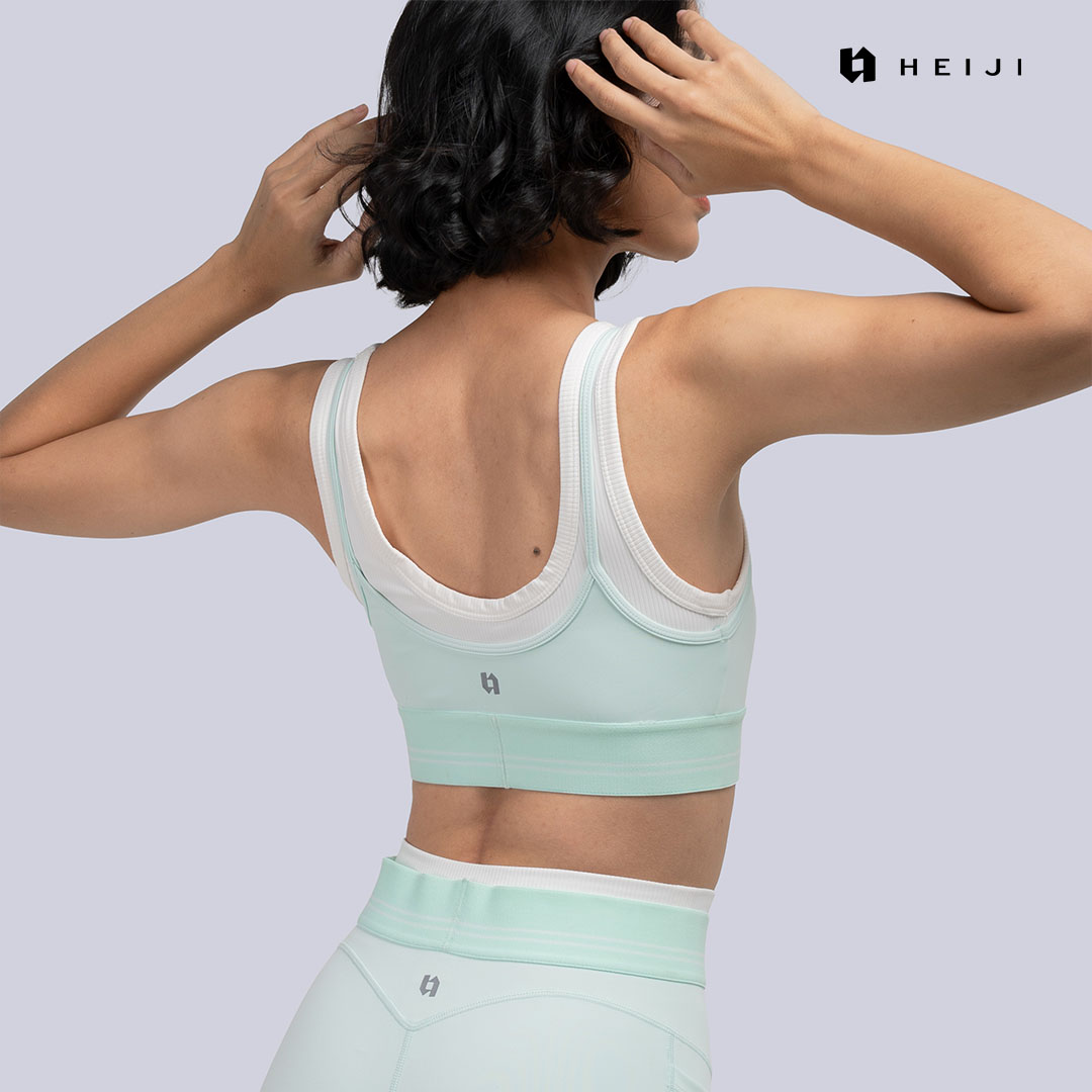 HEIJI - FLOW SoftLayer Bra Top | Sports bra olahraga wanita yoga pilates | Ultra soft, Push up bra, Comfortable shoulder strap, Breathable